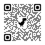 A qr code with a dinosaur on it.